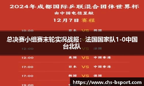 总决赛小组赛末轮实况战报:法国国家队1-0中国台北队